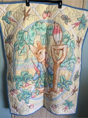 Vintage Peter Rabbit Baby Handmade Blanket Quilt 1997